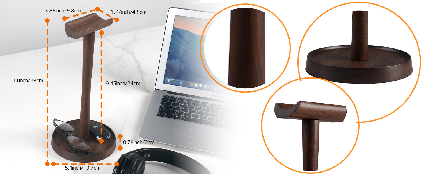 wood headphone stand