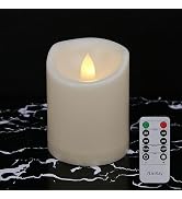 1 PCS 3" x 4" Outdoor Flameless Candles with Remote Timer Waterproof | Flickering Battery Operate...