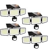 UME Solar Outdoor Lights 302 LED 3000LM, IP65 Waterproof Motion Sensor Outdoor Lights, 3 Heads So...