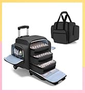 BAFASO Rolling Nail Polish Organizer Holds 144 Bottles, Nail Polish Case with a Detachable Dolly ...