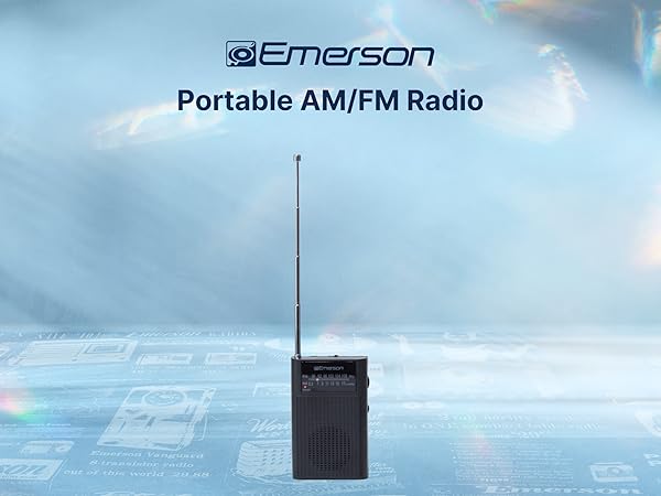 Portable Radio Handheld pocket radio belt antenna AM Radio FM Radio Emerson Portable Handheld Radio