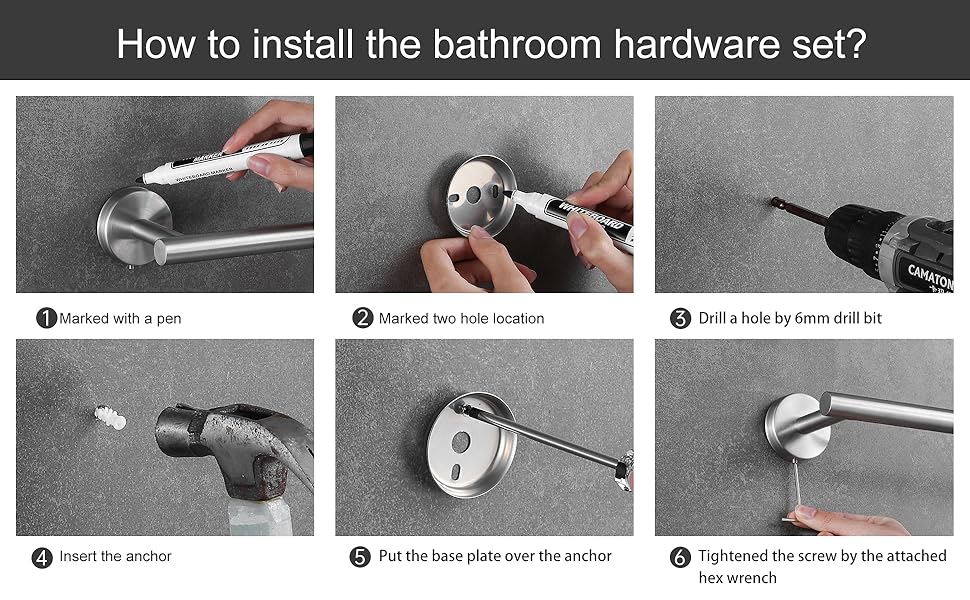 Installation of the bathroom hardware set