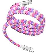 60W Beaded Charger Cord USB C to USB C Charging Cable 3.3ft, PD Fast Charge Cable for iPhone 17 1...