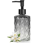 Topsky Glass Soap Dispenser with Plastic Pump, 330ml Liquid Hand Soap Dispenser, Rustproof Pump f...