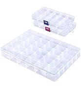 COSICS Bead Organizer Storage Box, 1PCS 36-Grid False Nail Organizer, 2PCS 15-Grid NailRhinestone...