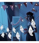 YOUNGAR Solar Halloween Ghost String Lights,2PACK 20ft 30 LED with 8 Modes Waterproof Solar Strin...