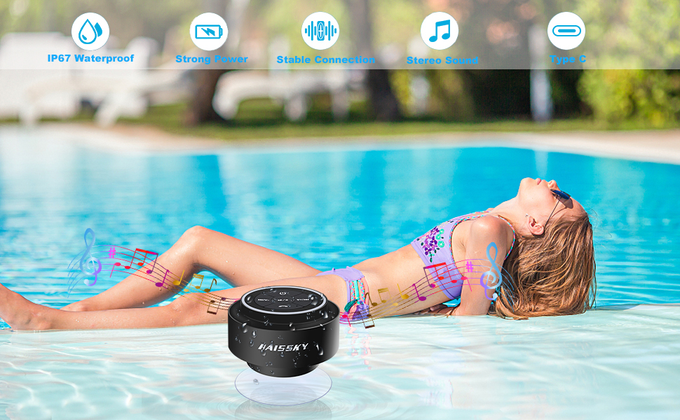 shower bluetooth speakers waterproof