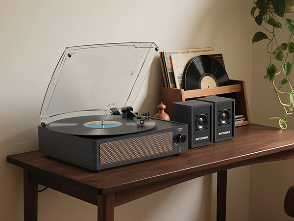 record player with speakers
