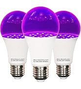 POIUYTO LED Black Light Bulb 9W Blacklight A19 (75Watt Equivalent) E26 Medium Base 120V UVA Level...