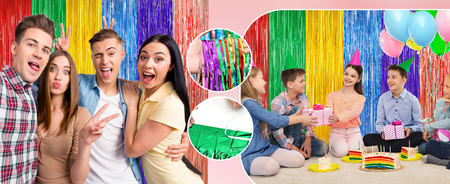 Tinsel Backdrop Foil Fringe Curtains