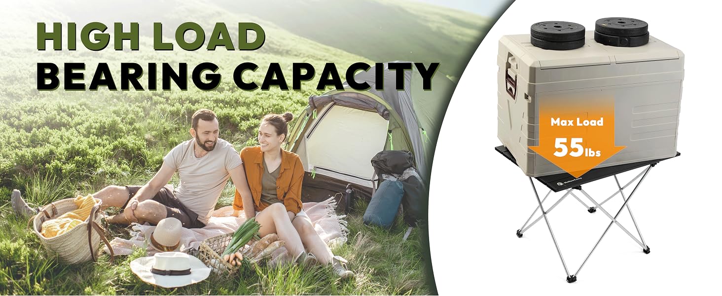 high load capacity camping table, support 55 lbs