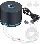 Persuper Aquarium Air Pump Dual Outlets, Ultra Quiet Fish Tank Air Pump 20-600 Gallons, 5W 110V S...