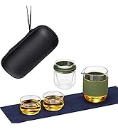 DOPUDO Travel Tea Set, Chinese Portable Tea Set with 1 Infuser, 2 Cups and 1 Master Mug, All in O...