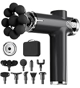 LEERCON Massage Gun Deep Tissue Back Massager for Pain Relief with 9 Heads | Electric Muscle Mass...