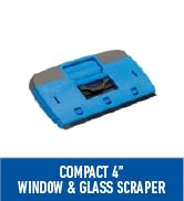Unger Professional Compact 4” Window &amp; Glass Scraper – Reversible Razor Blade Scraper Tool, Retra...