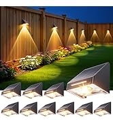 KOOPER Solar Fence Lights Outdoor Waterproof 10 Pack, Solar Fence Lights with Ultra-Bright LED Le...
