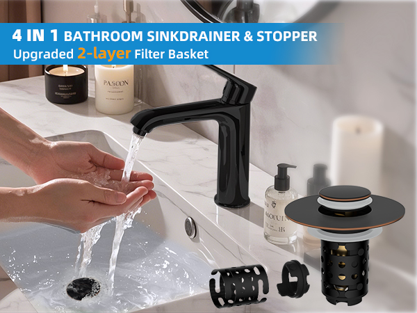 Bathroom Sink Pop Up Drain Strainer