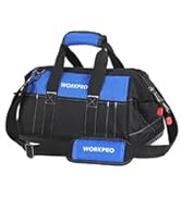 WORKPRO 16-inch Wide Mouth Tool Bag with Water Proof Molded Base