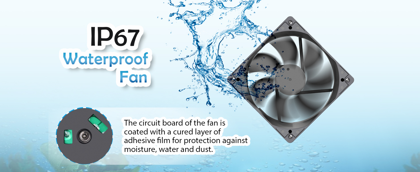 gdstime 120mm ip67 waterproof cooling fan 120mm x 25mm computer case fan 2pin