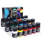 ARTME Acrylic Leather Paint Set, 20 Colors x 30ml Acrylic Leather Dye Kit Perfect for Shoes, Snea...