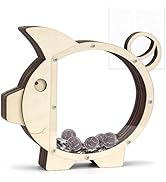 AORCMITN Wooden Piggy Bank Boalord for Kids Girls Boys Adult Clear Real Money Coin Bank Gifts for...