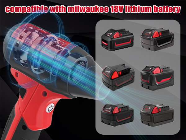 Jet Dry Mini Blower Compatible with Milwaukee M18 18V Battery