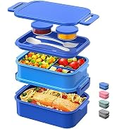DaCool Bento Box Adults Lunch Container - 74 OZ Stackable Leakproof Bento Lunch Box for Adults Me...