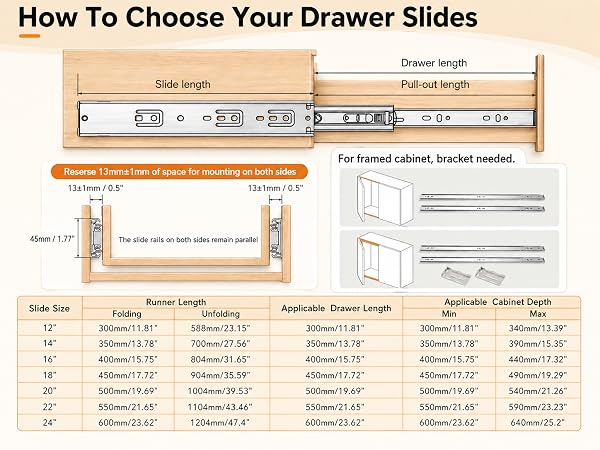 Gobrico SIde Mount Drawer Slides