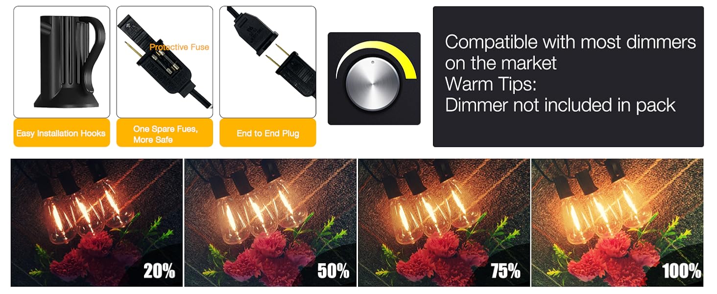 outdoor string lights dimmable