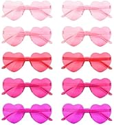 NACHLYNN 10 Pairs Heart Sunglasses Women Rimless Heart Shaped Sunglasses Candy Color Heart Glasse...