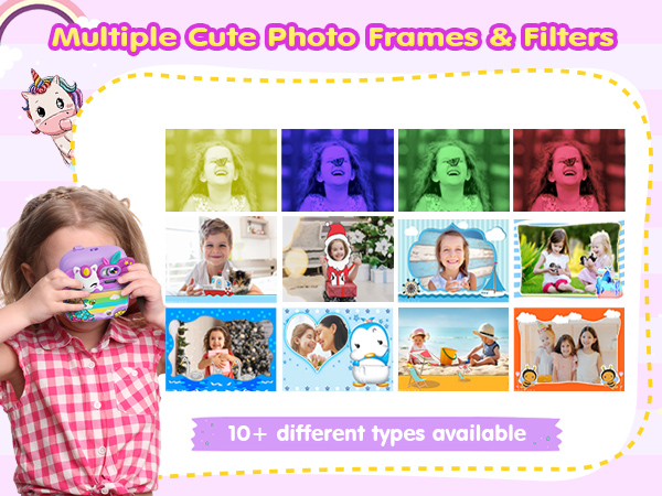 kids camera instant print toddler girls unicorn gifts digital toys ages 3 4 5 6 7 8 9 10 years olds