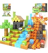 Magnetic Blocks-Build Mine Magnet World Dinosaur Panda Toys Kids Games, Toddler STEM Educational ...