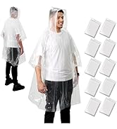 ANYOO Disposable Rain Poncho for Adults Waterproof Emergency Rain Gear Ultra-Lightweight &amp; Compac...