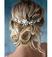 Latious Wedding Bride Hair Vine Silver Crystal Headpieces Rhinestones Bridal Hair Piece Flower Ha...