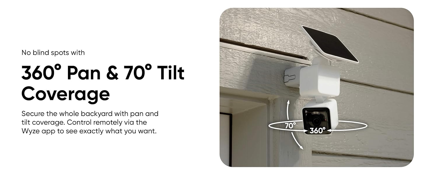 Wyze Solar Cam Pan Pan Tilt Range