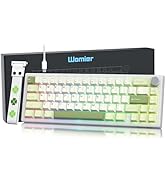Womier 60% Gaming Mechanical Keyboard Green QMK/VIA Creamy Keyboard Wired, Hot Swappable Gasket M...
