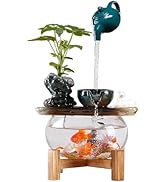 Huazzzyi FengShui Hanging Pot Circulating Water Fish Tank Tabletop Fountains Ornament Desktop Zen...