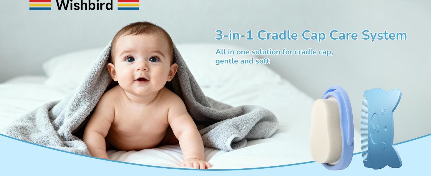 baby cradle cap brush and comb set