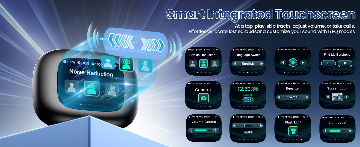 Latest wireless earbuds with touchscreen for sports