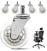 3" Office Chair Wheels Replacement, Roller Blade Wheels - Set of 5, 880LBS Heavy Duty, Noiseless ...