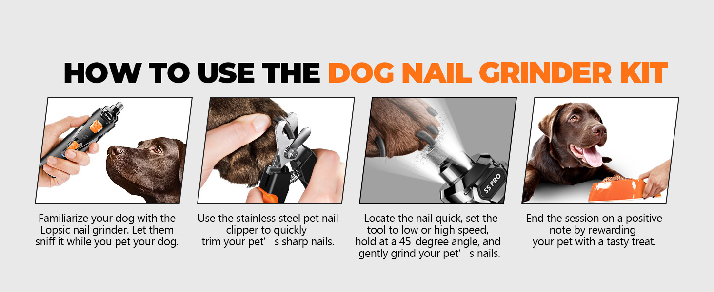 How to use the dog nail grinder