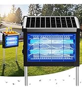 Solar Bug Zapper Outdoor, 4500V Solar Mosquito Zapper for Outdoor &amp; Indoor, 1/2 Acre Coverage Cor...