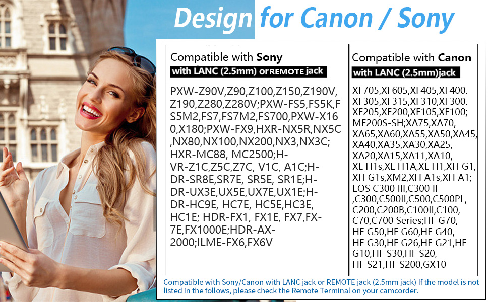 Camcorder Remote Control Zoom Controller with LANC or Remote Jack