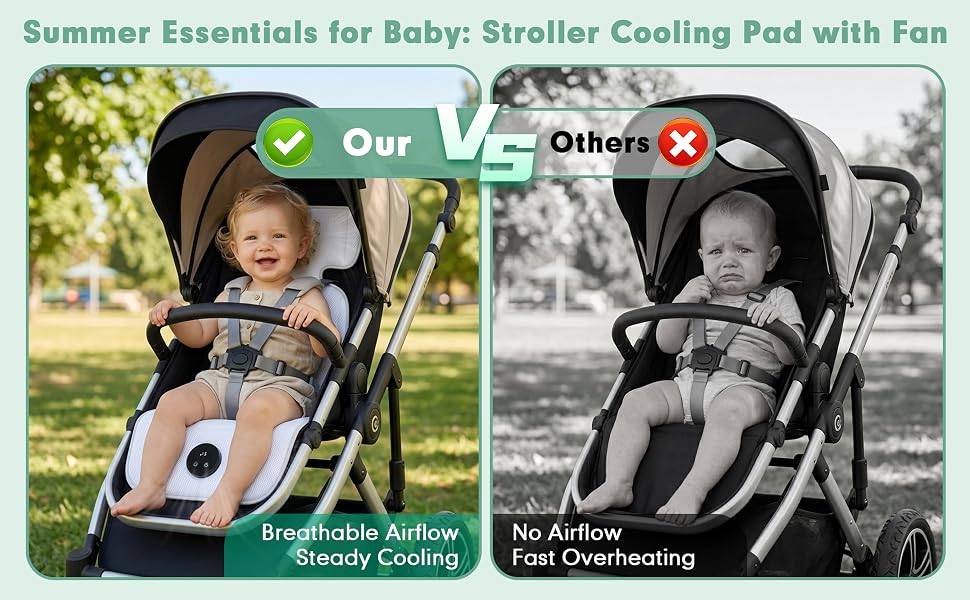 baby car seat cooling pad fan