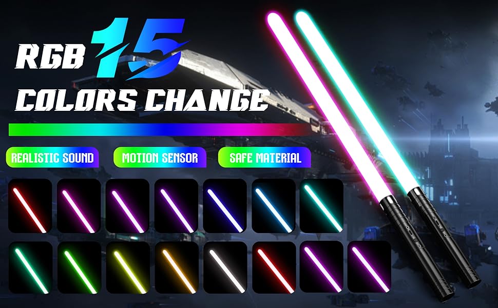 2-in-1 RGB 15 Colors Lightsabers