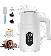 4 in 1 Electric Milk Frother Automatic Hot & Cold Foam Maker Auto Shut-Off Durable Stainless Stee...