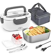 Carsolt Electric Lunch Box Food Heater - 3 in 1 Portable Leakproof Heated Lunch Box for Car/Home/...