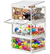 YFXCVSL 23Qt Clear Storage Bins with Lid 3 Pack, Stackable Bins for Storage, Storage Boxes, Stora...