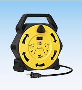 DEWENWILS Cord Reel with 4 Power Outlets, 2-USB Ports(3.4A Fast Charge), 25FT Retractable Extensi...