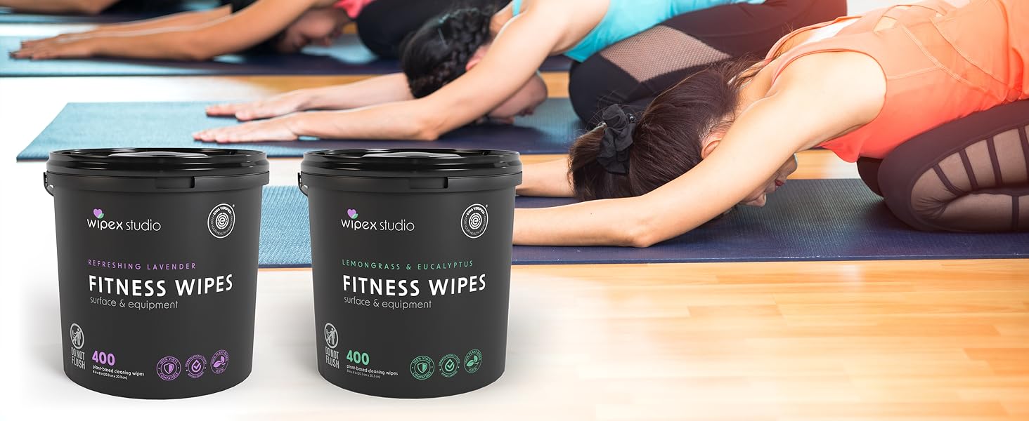 Wipex fitness gym wipes 400 count in dispensing bucket